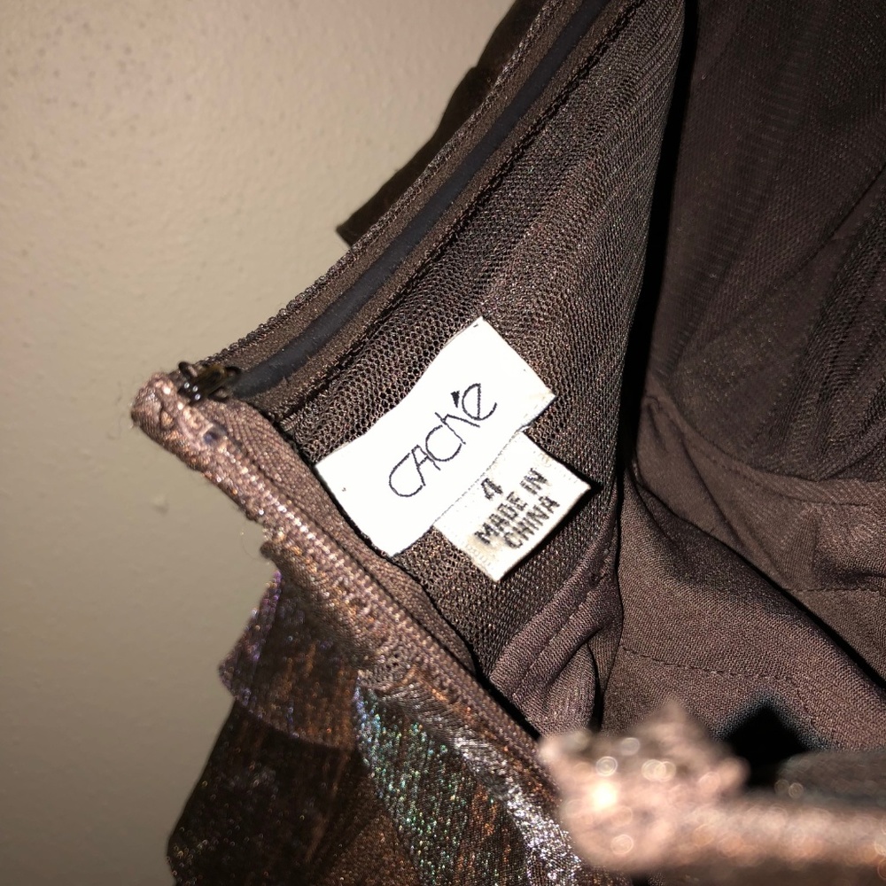 Cache Metallic Cocktail Dress - Picture 3 of 4